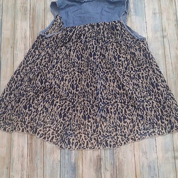 CECICO Anthropologie Tunic Blue Leopard Small - Picture 3 of 5